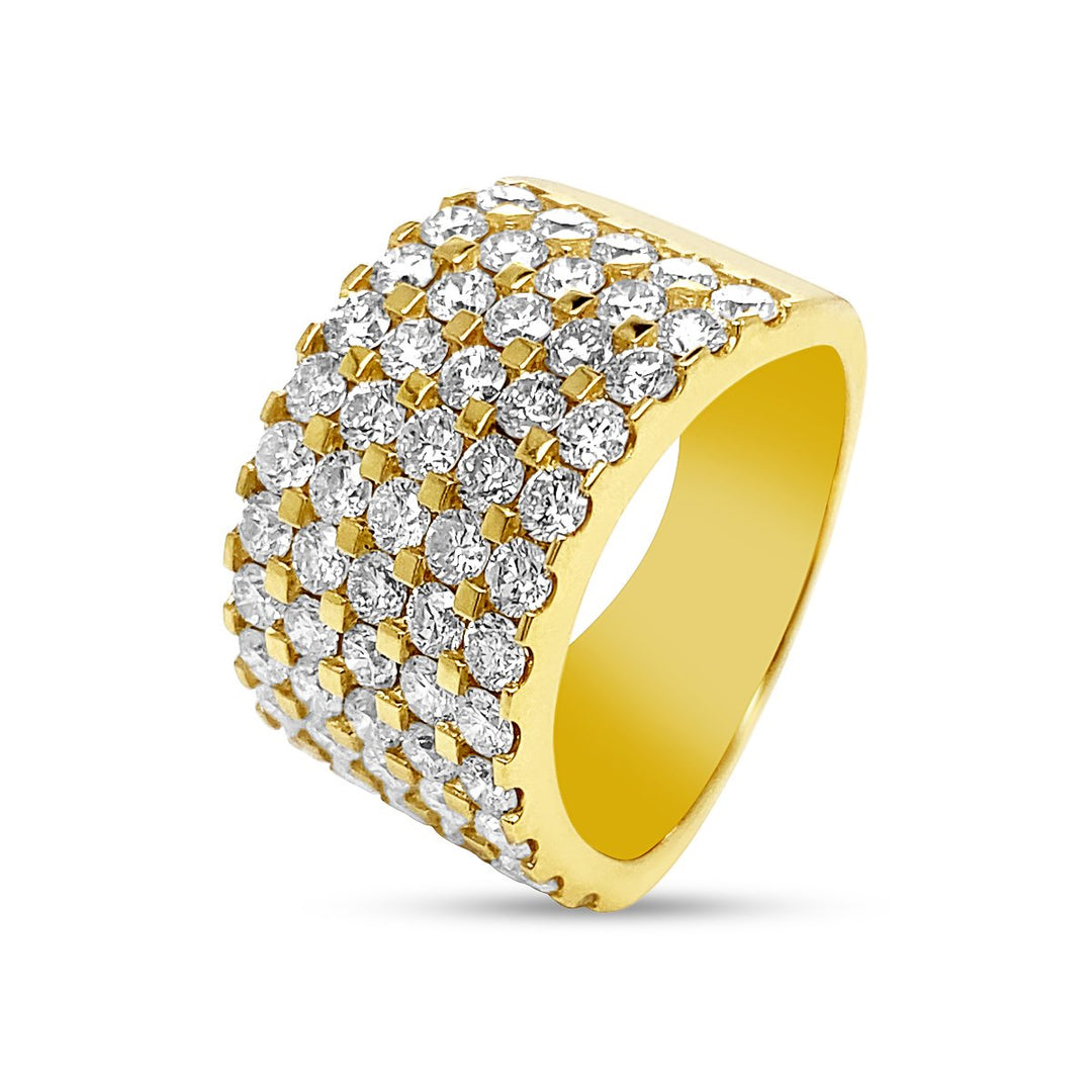 Yellow Gold Wide Band Diamond Fashion Ring - DRF1701 - The Diamond Guys