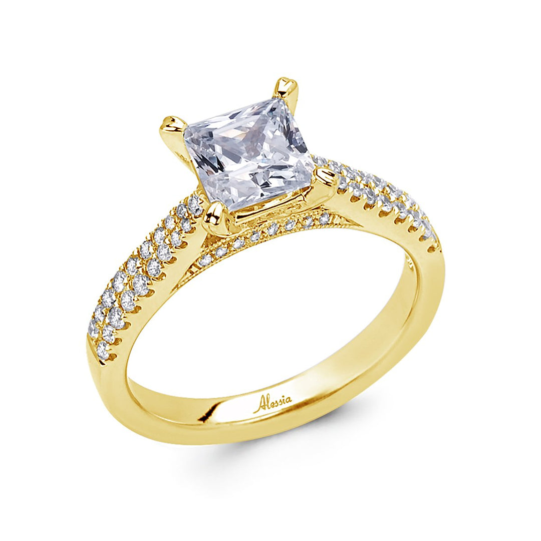 Vintage Inspired Pave Diamond Engagement Ring - ACB036