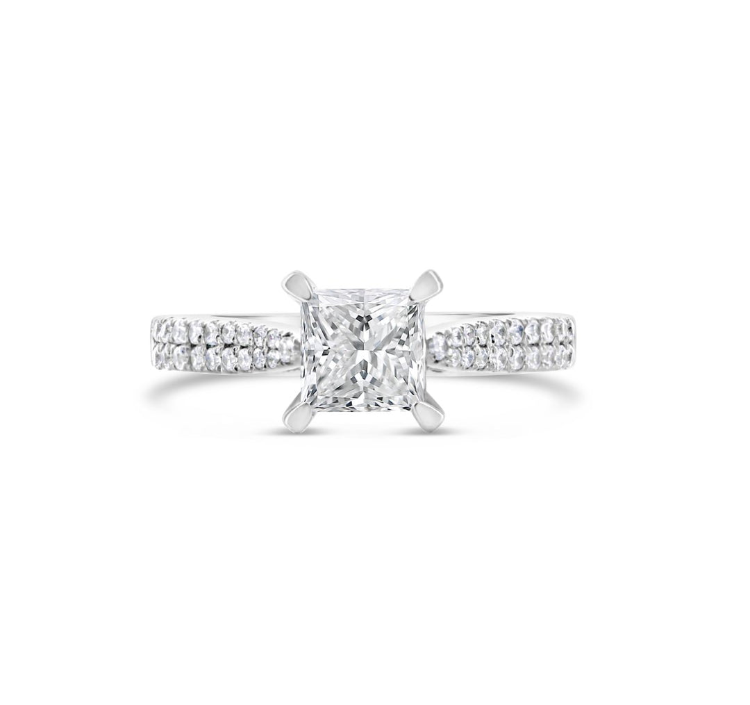 Vintage Inspired Pave Diamond Engagement Ring - ACB036