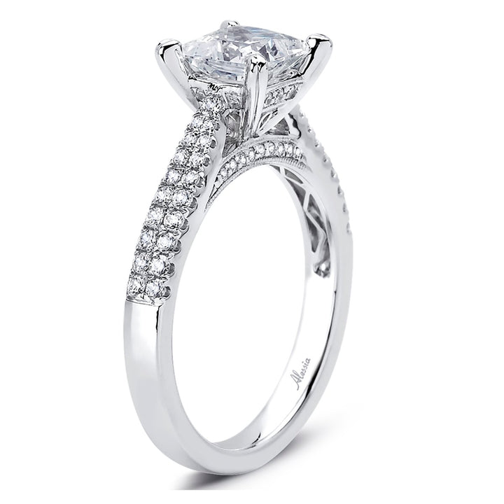 Vintage Inspired Pave Diamond Engagement Ring - ACB036