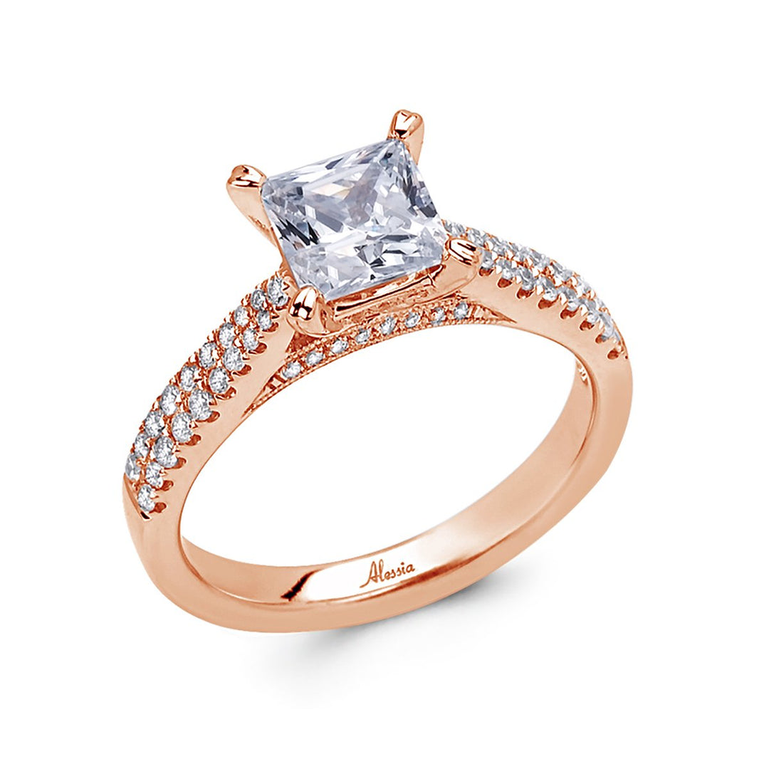 Vintage Inspired Pave Diamond Engagement Ring - ACB036