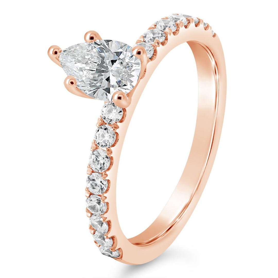Classic Pear Shape Diamond Engagement Ring - The Diamond Guys