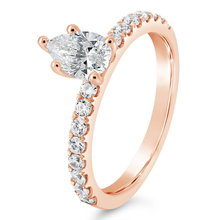 Classic Pear Shape Diamond Engagement Ring - The Diamond Guys