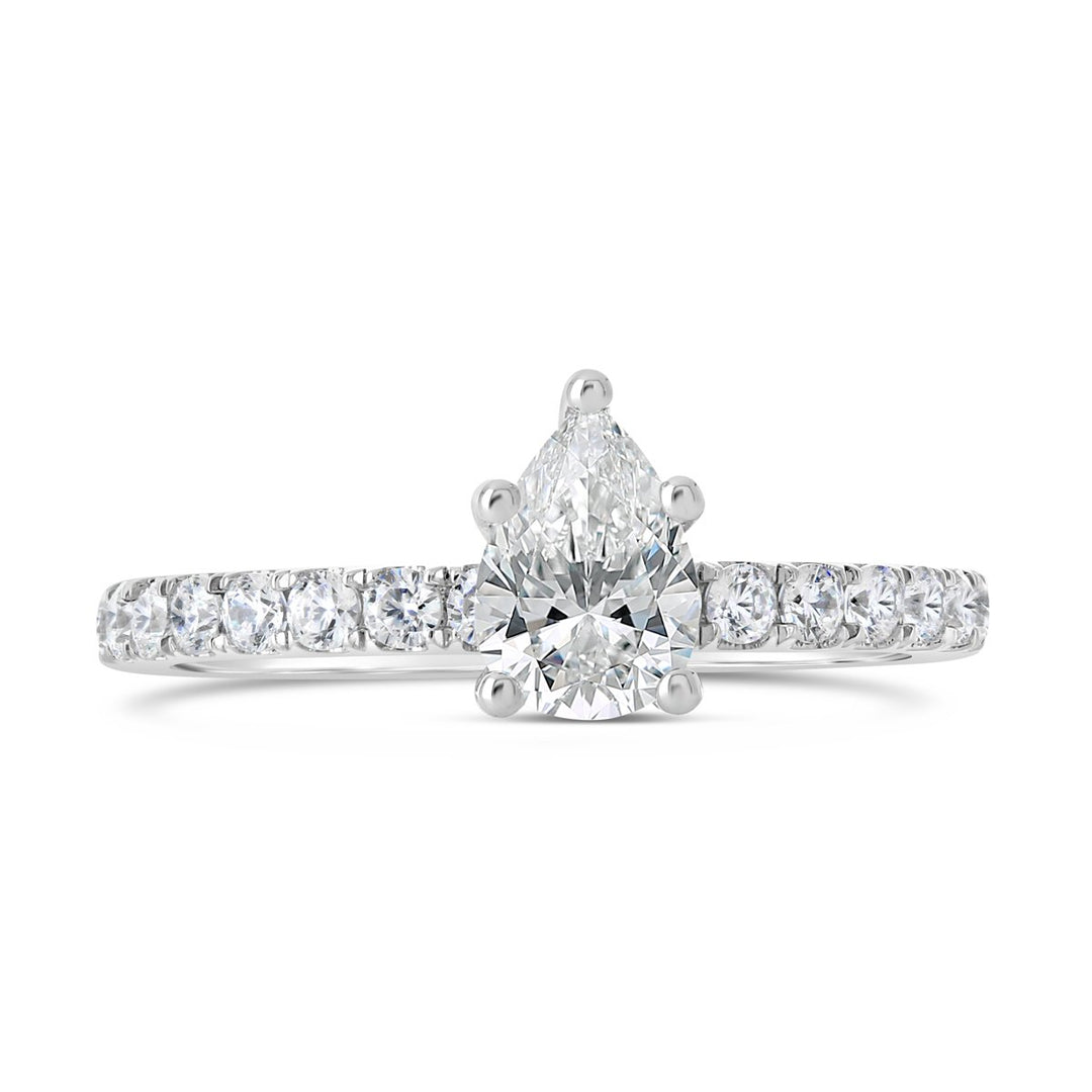 Classic Pear Shape Diamond Engagement Ring - The Diamond Guys