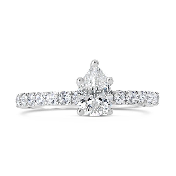 Classic Pear Shape Diamond Engagement Ring - The Diamond Guys
