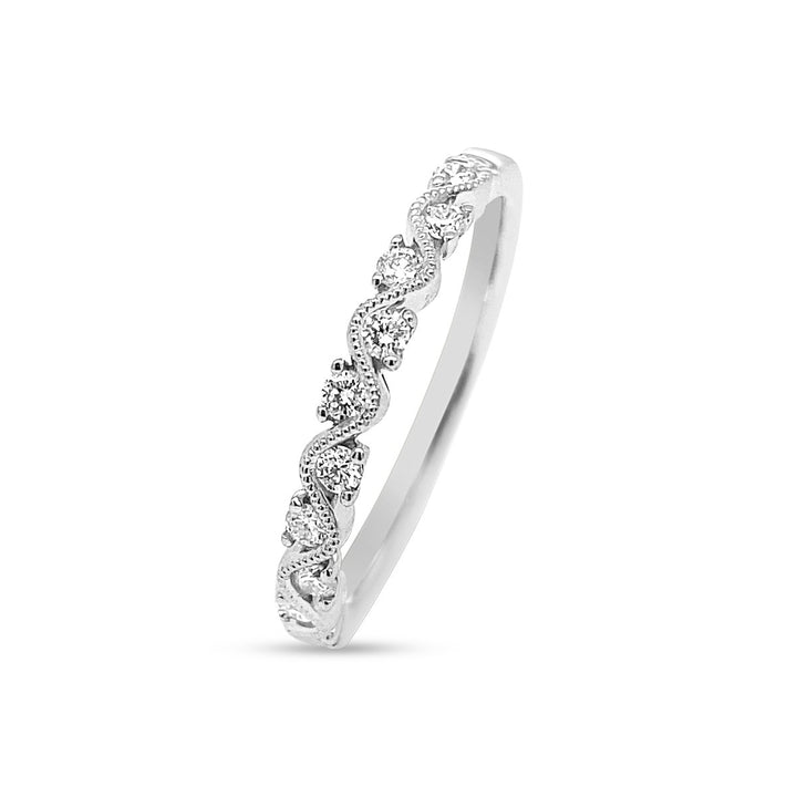 Diamond Wave Band with Milgrain Finish - GSR10582-B - The Diamond Guys