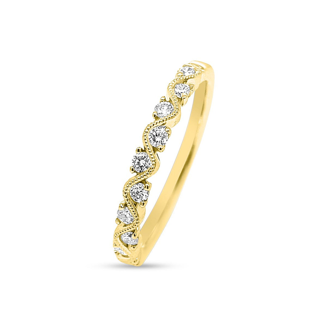 Diamond Wave Band with Milgrain Finish - GSR10582-B - The Diamond Guys