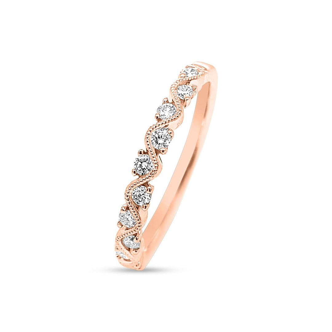 Diamond Wave Band with Milgrain Finish - GSR10582-B - The Diamond Guys