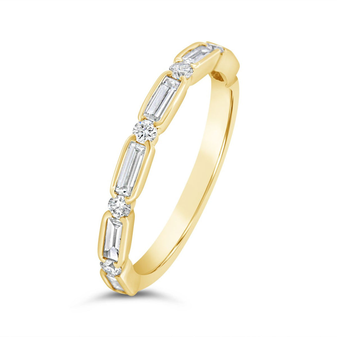 Bezel Set Diamond Band set with 6 Bag 0.31ct & 5 RD 0.12ct G/H VS-SI