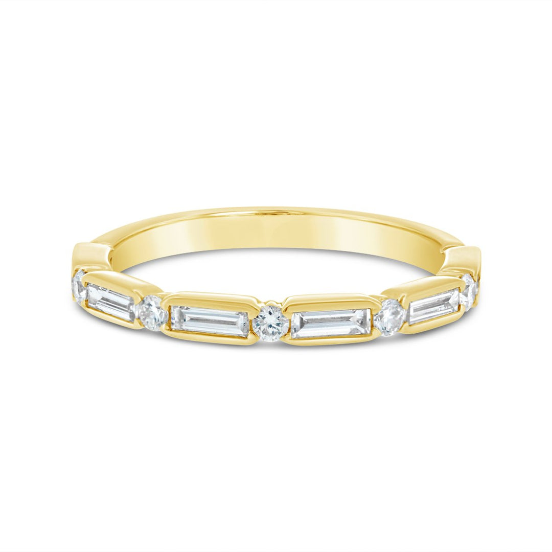 Bezel Set Diamond Band set with 6 Bag 0.31ct & 5 RD 0.12ct G/H VS-SI