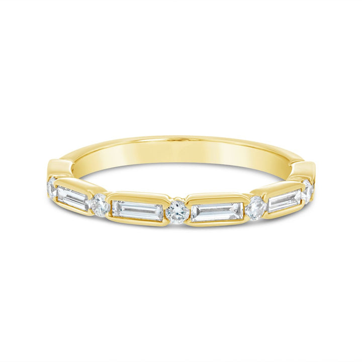 Bezel Set Diamond Band set with 6 Bag 0.31ct & 5 RD 0.12ct G/H VS-SI