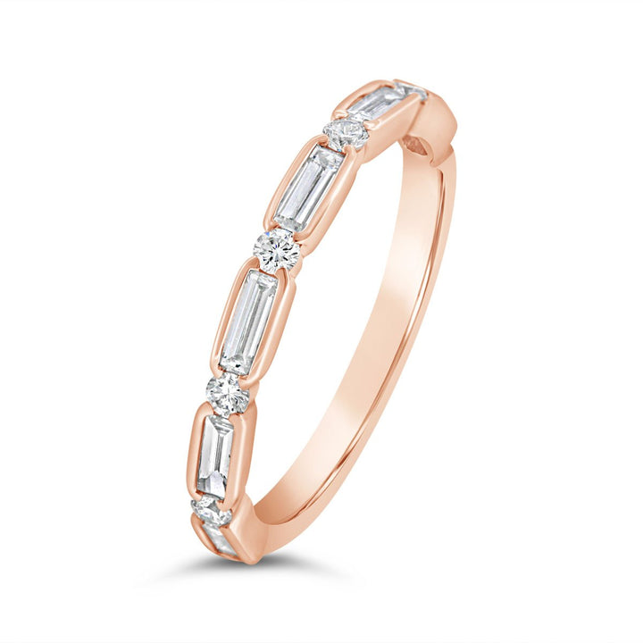 Bezel Set Diamond Band set with 6 Bag 0.31ct & 5 RD 0.12ct G/H VS-SI