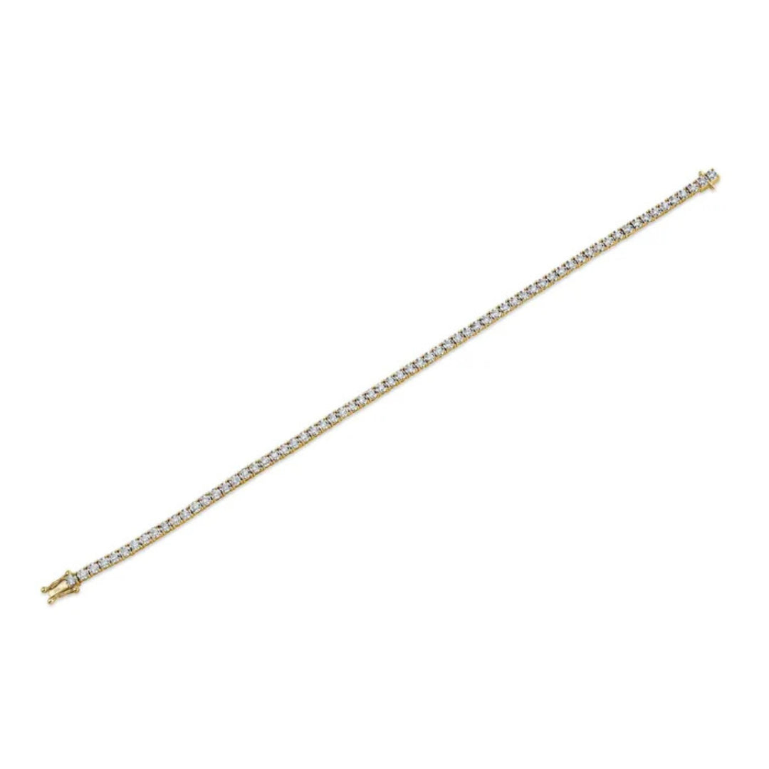14K Yellow Gold Shy Creation  Diamond Tennis Bracelet,  67 RD 1.00CTW G/H SI - The Diamond Guys