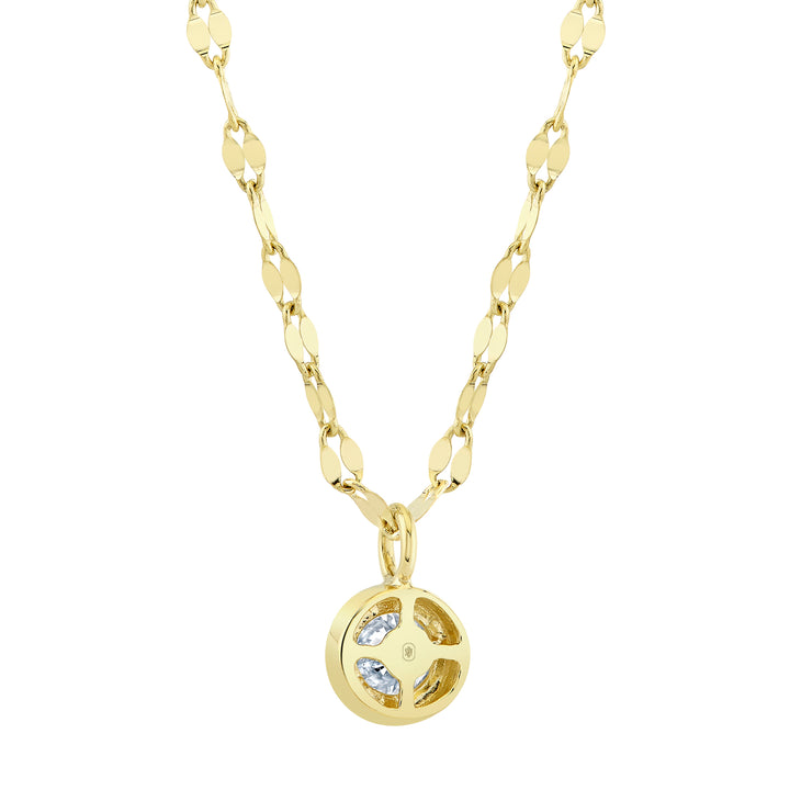 Solitaire Bezel Set Diamond Sparkle Chain Necklace