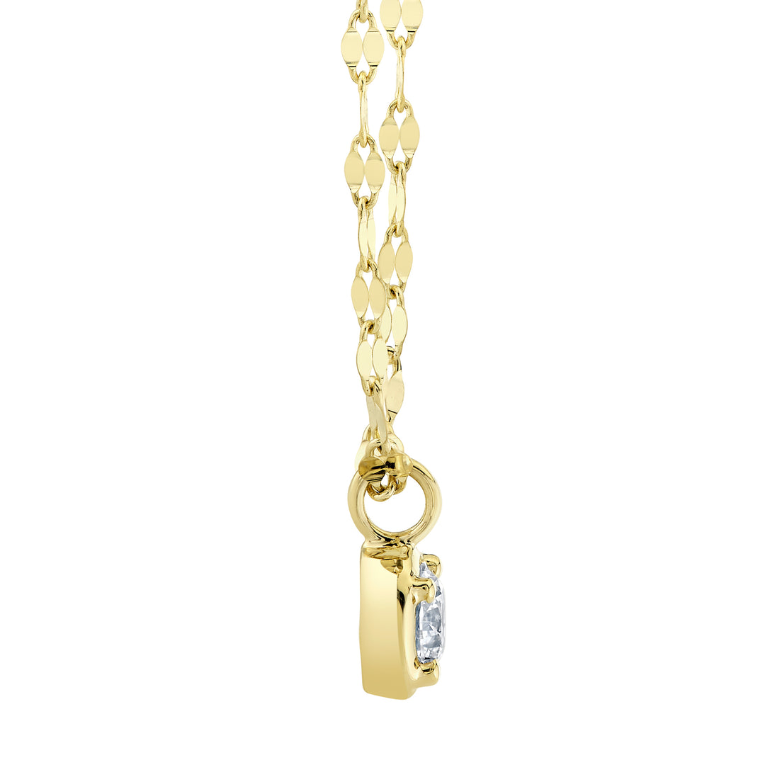 Solitaire Bezel Set Diamond Sparkle Chain Necklace