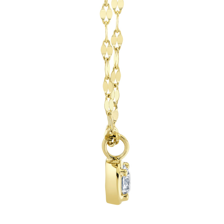 Solitaire Bezel Set Diamond Sparkle Chain Necklace
