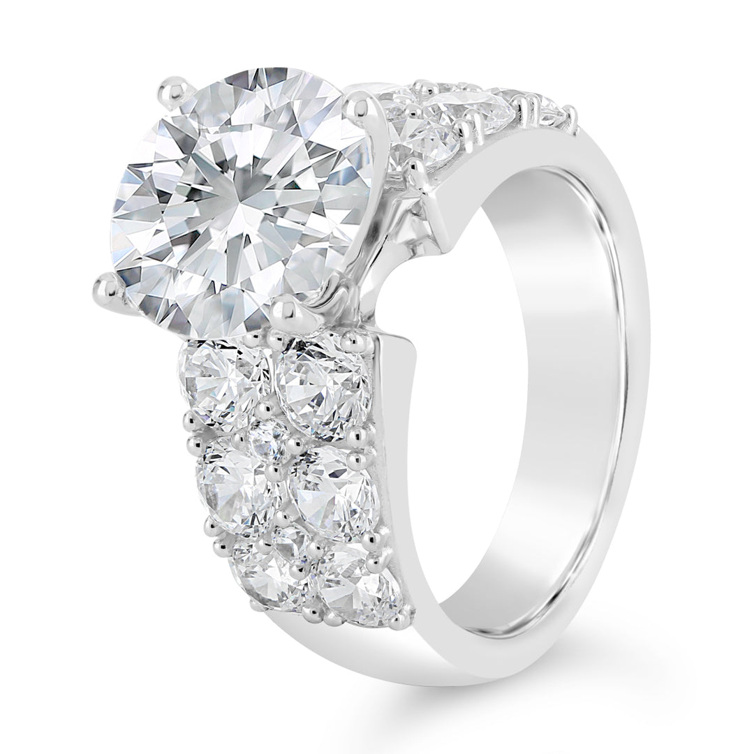 Wide Band Diamond Engagement Ring - YJA8735R