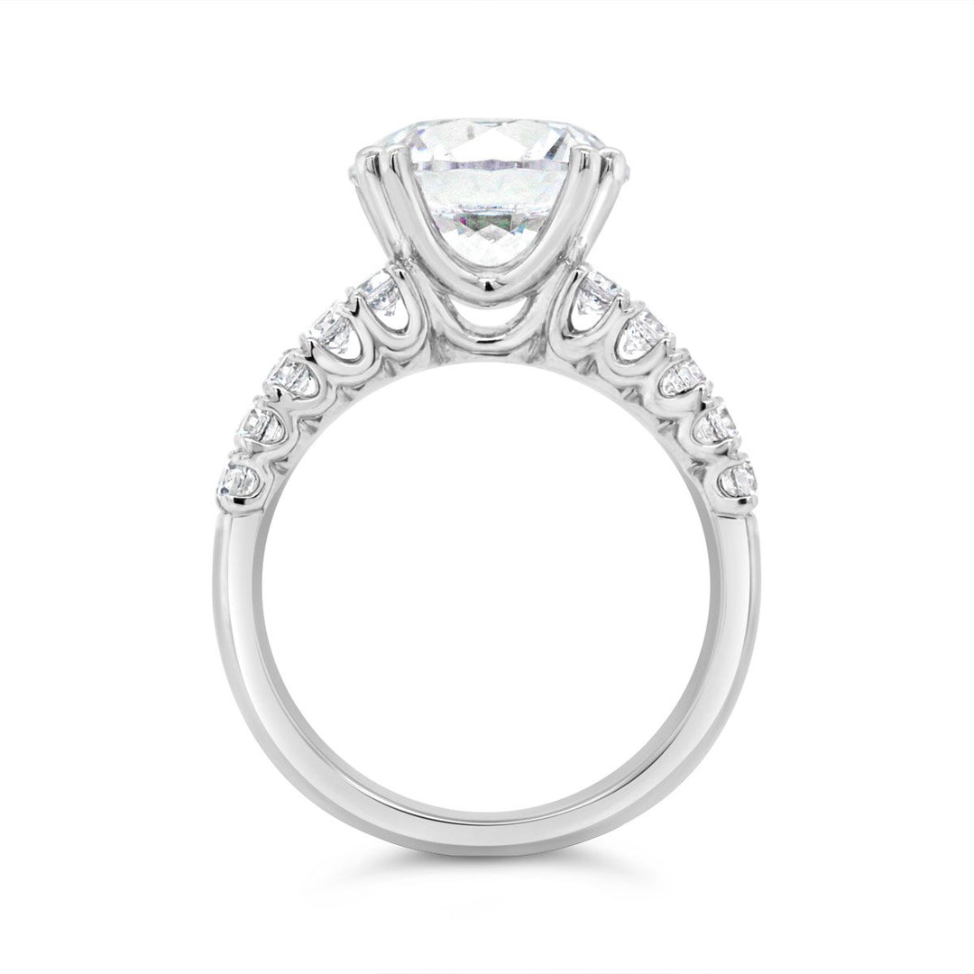 Double Prong Wide Band Diamond Engagement Ring - YJC3674R