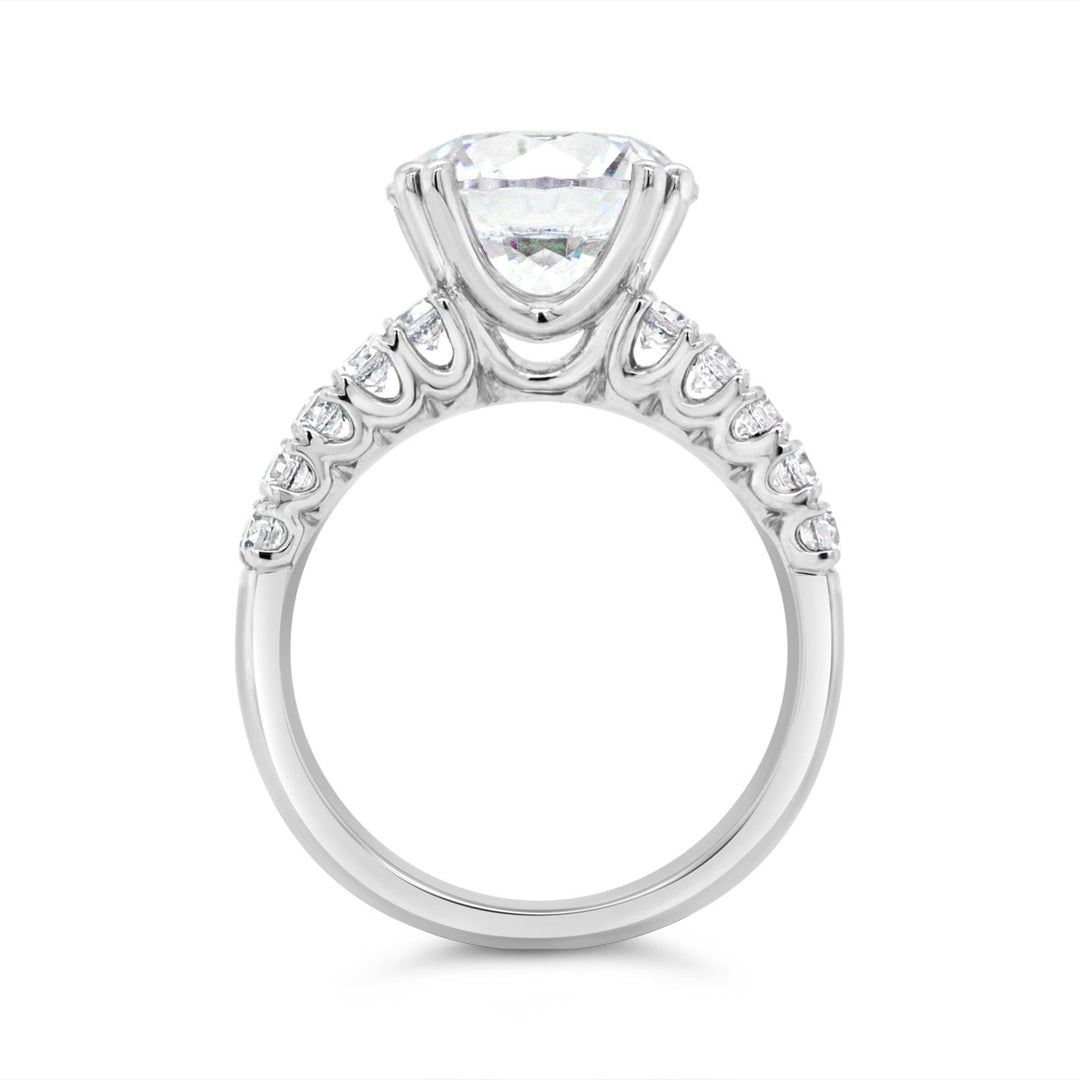 Double Prong Wide Band Diamond Engagement Ring - YJC3674R