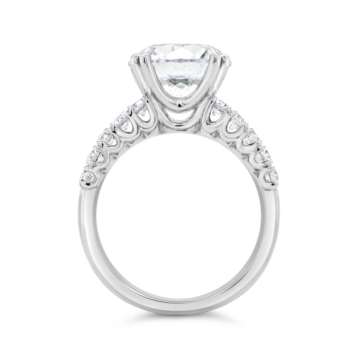 Double Prong Wide Band Diamond Engagement Ring - YJC3674R