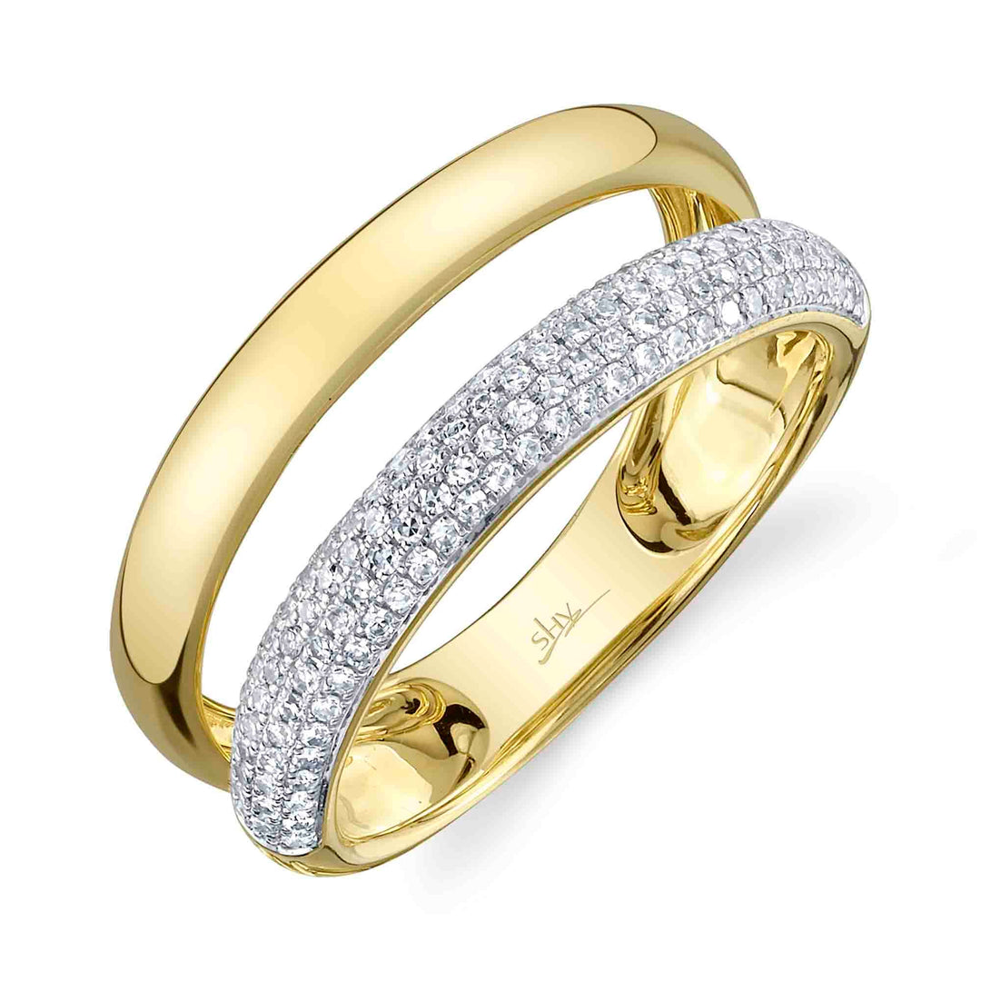 Shy Creation Pave Diamond Double Band - The Diamond Guys