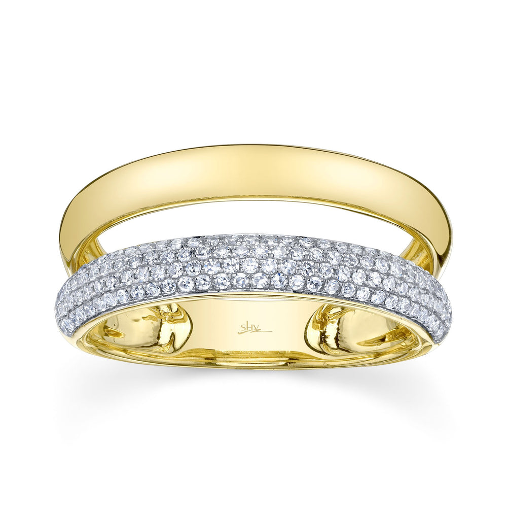 Shy Creation Pave Diamond Double Band - The Diamond Guys
