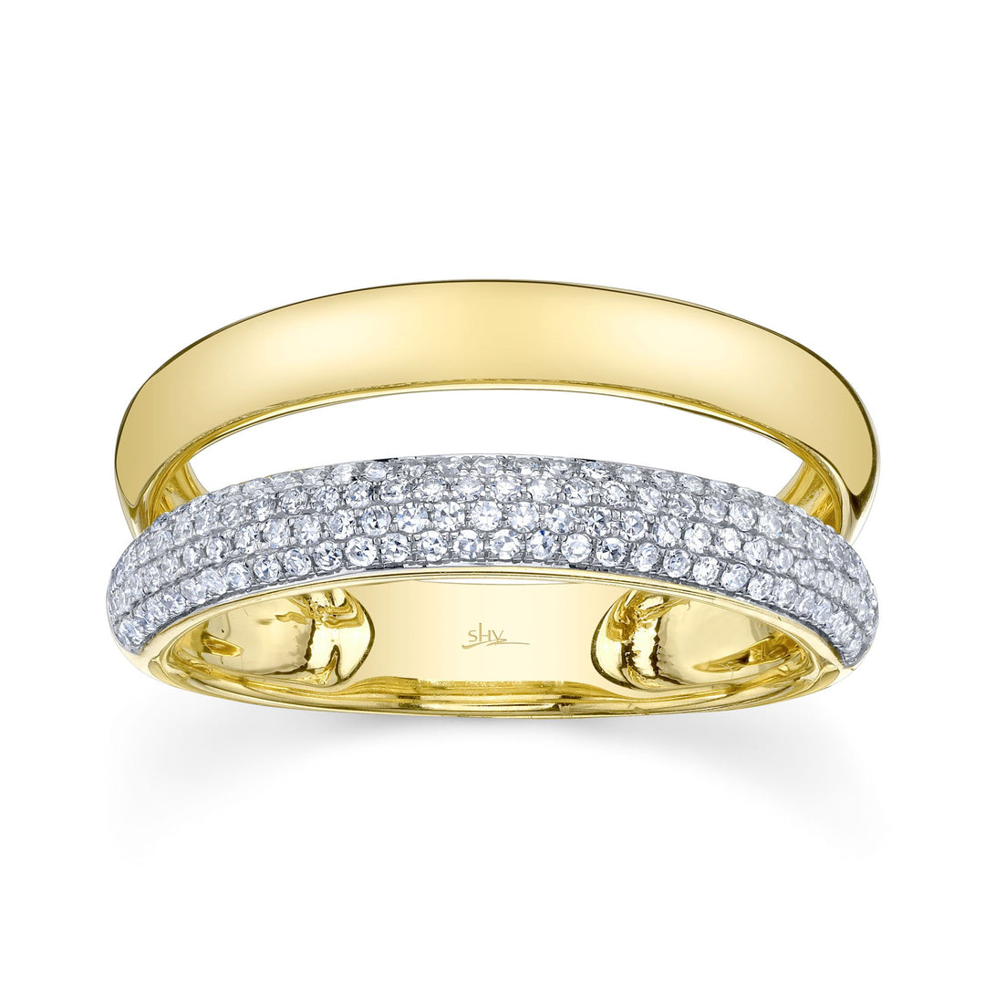 Shy Creation Pave Diamond Double Band - The Diamond Guys
