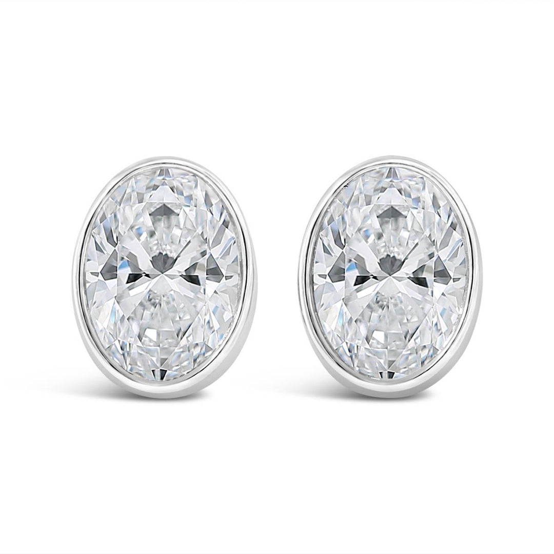 Bezel Set Lab Grown Diamond Stud Earrings - The Diamond Guys