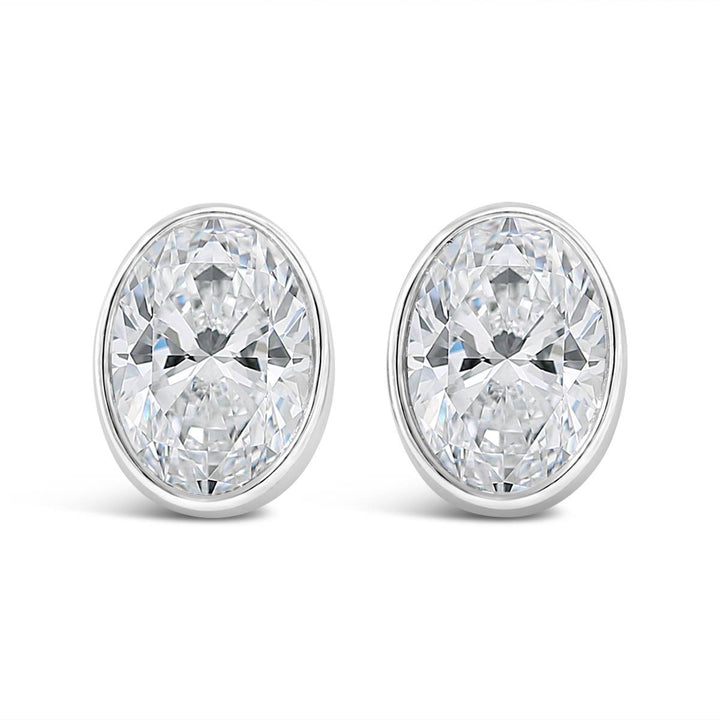 Bezel Set Lab Grown Diamond Stud Earrings - The Diamond Guys