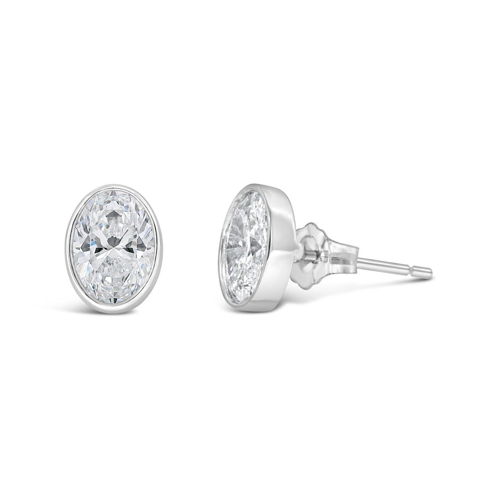 Bezel Set Lab Grown Diamond Stud Earrings - The Diamond Guys