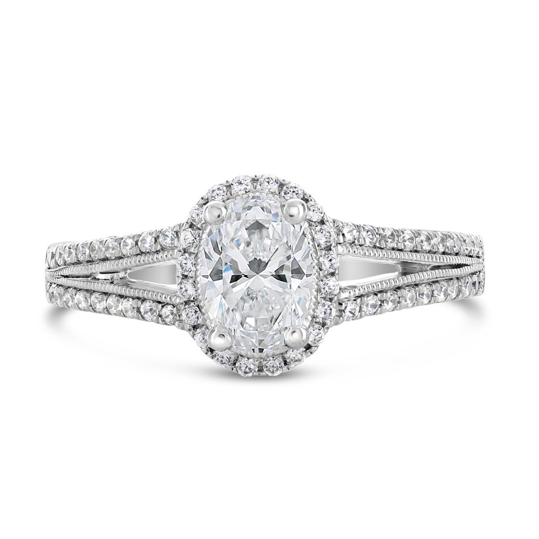Vintage Inspired Diamond Halo Engagement Ring