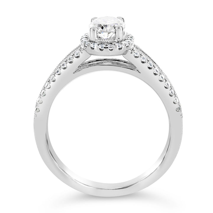 Vintage Inspired Diamond Halo Engagement Ring