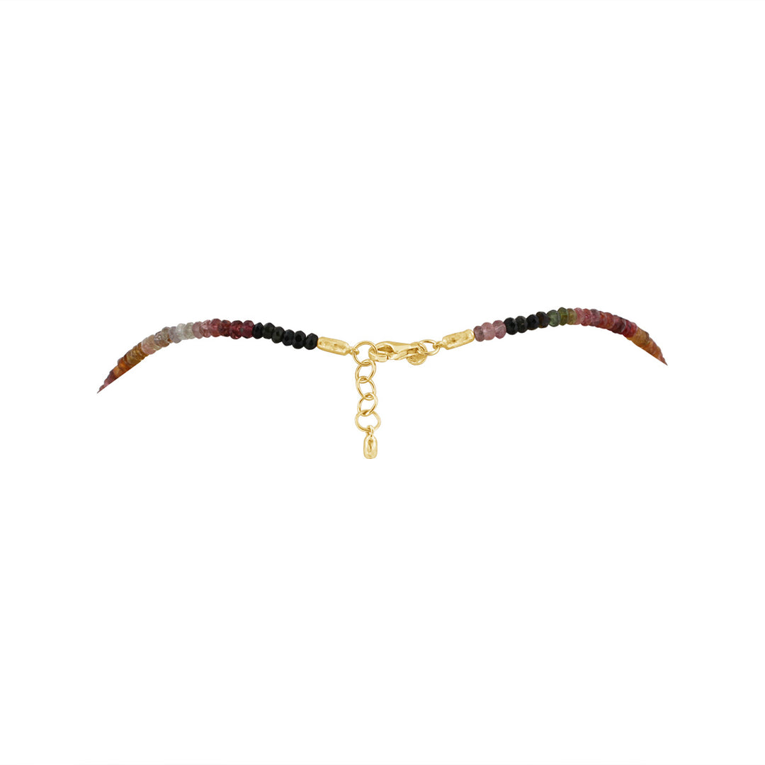 Mixed Tourmaline Beads w/ Diamond Pave Necklace