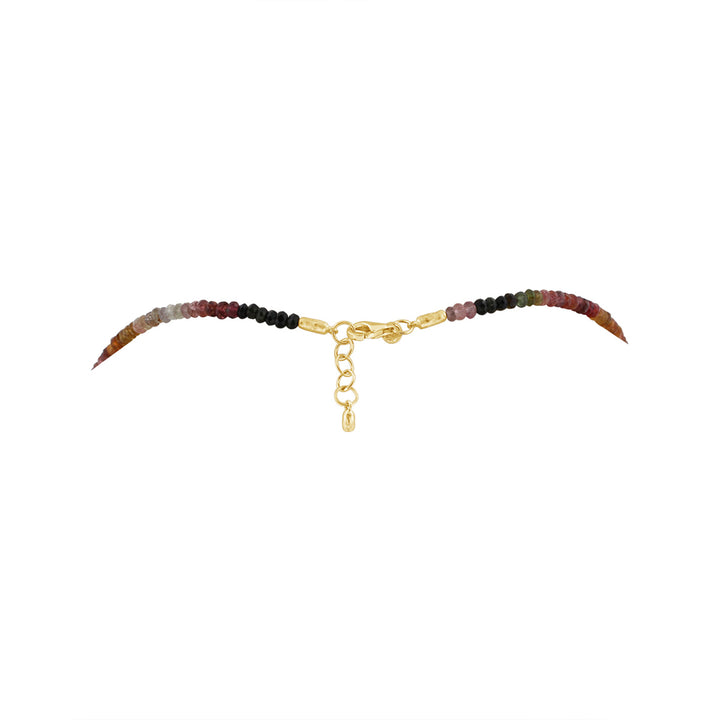 Mixed Tourmaline Beads w/ Diamond Pave Necklace
