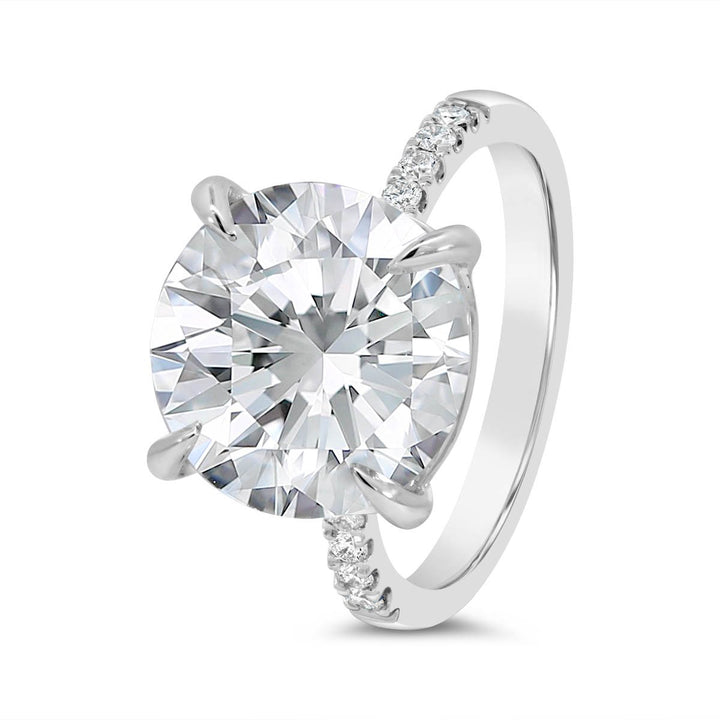 Claw Prongs Pave Diamond Engagement Ring - GSR25257