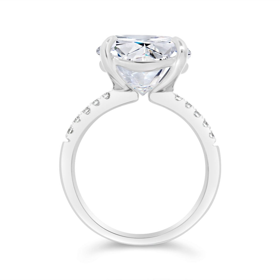 Claw Prongs Pave Diamond Engagement Ring - GSR25257