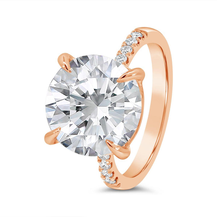 Claw Prongs Pave Diamond Engagement Ring - GSR25257