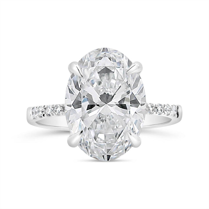 Pave Diamond Engagement Ring set with Lab Grown Oval Diamond - GSR25375-OV