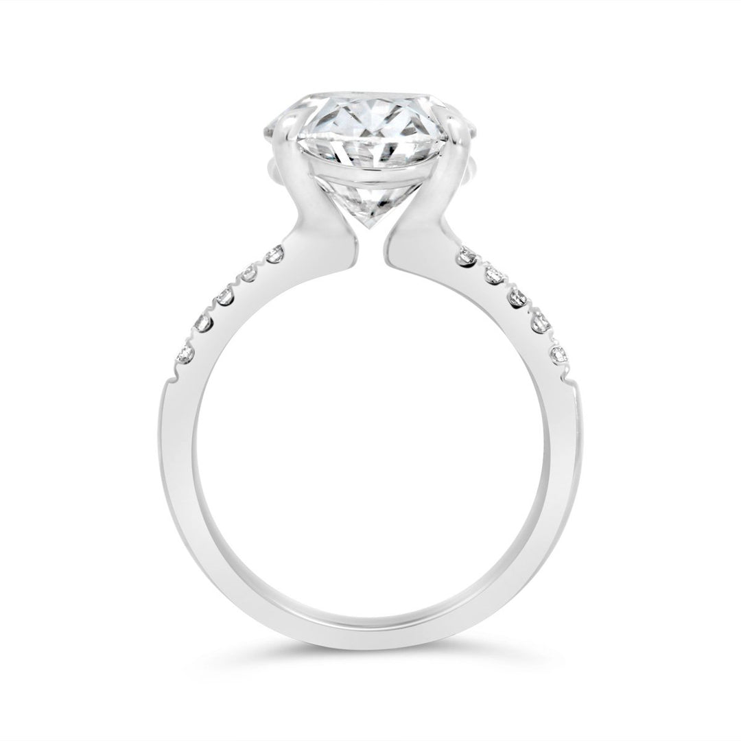 Pave Diamond Engagement Ring set with Lab Grown Oval Diamond - GSR25375-OV