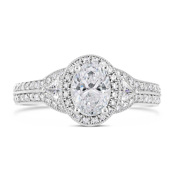 Vintage Inspired Diamond Halo Engagement Ring