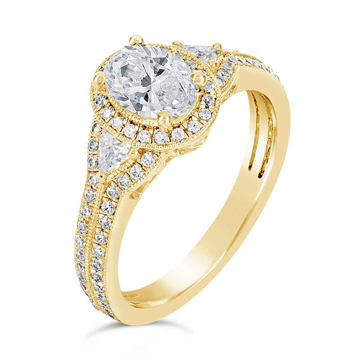 Vintage Inspired Diamond Halo Engagement Ring