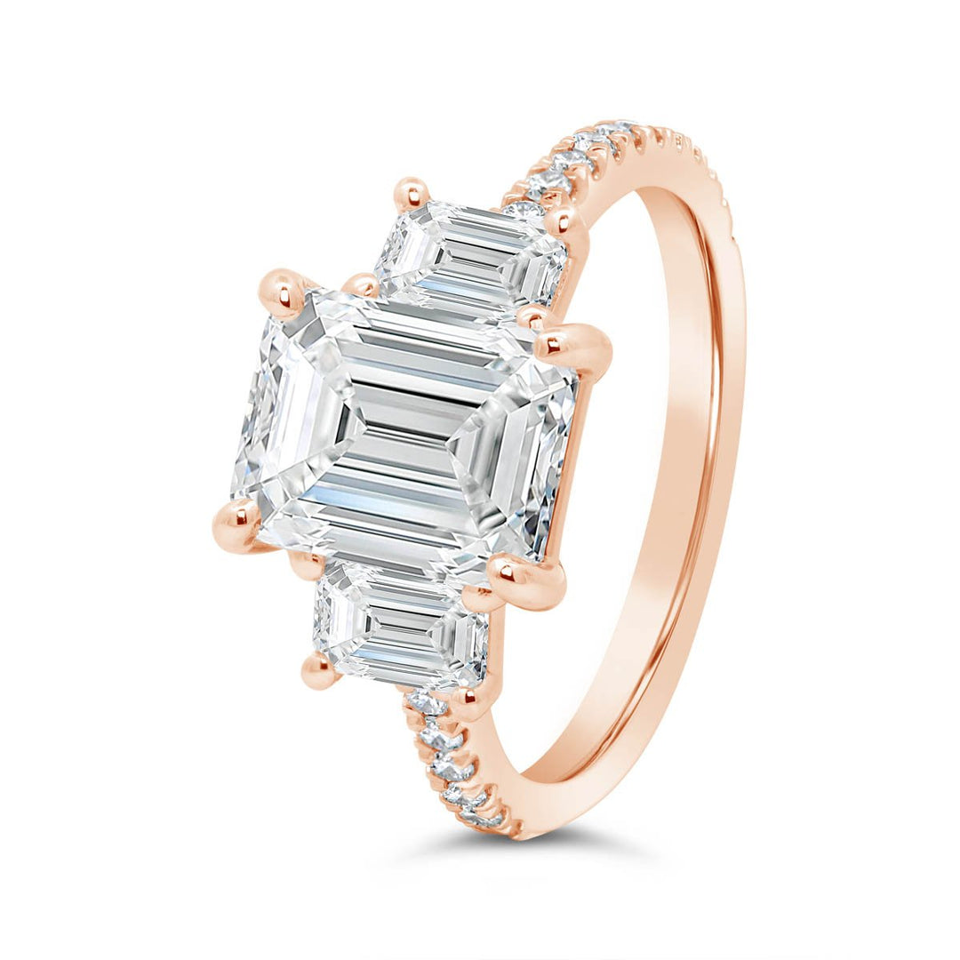 Three Stone Lab Grown Diamond Engagement Ring - EE377 - The Diamond Guys