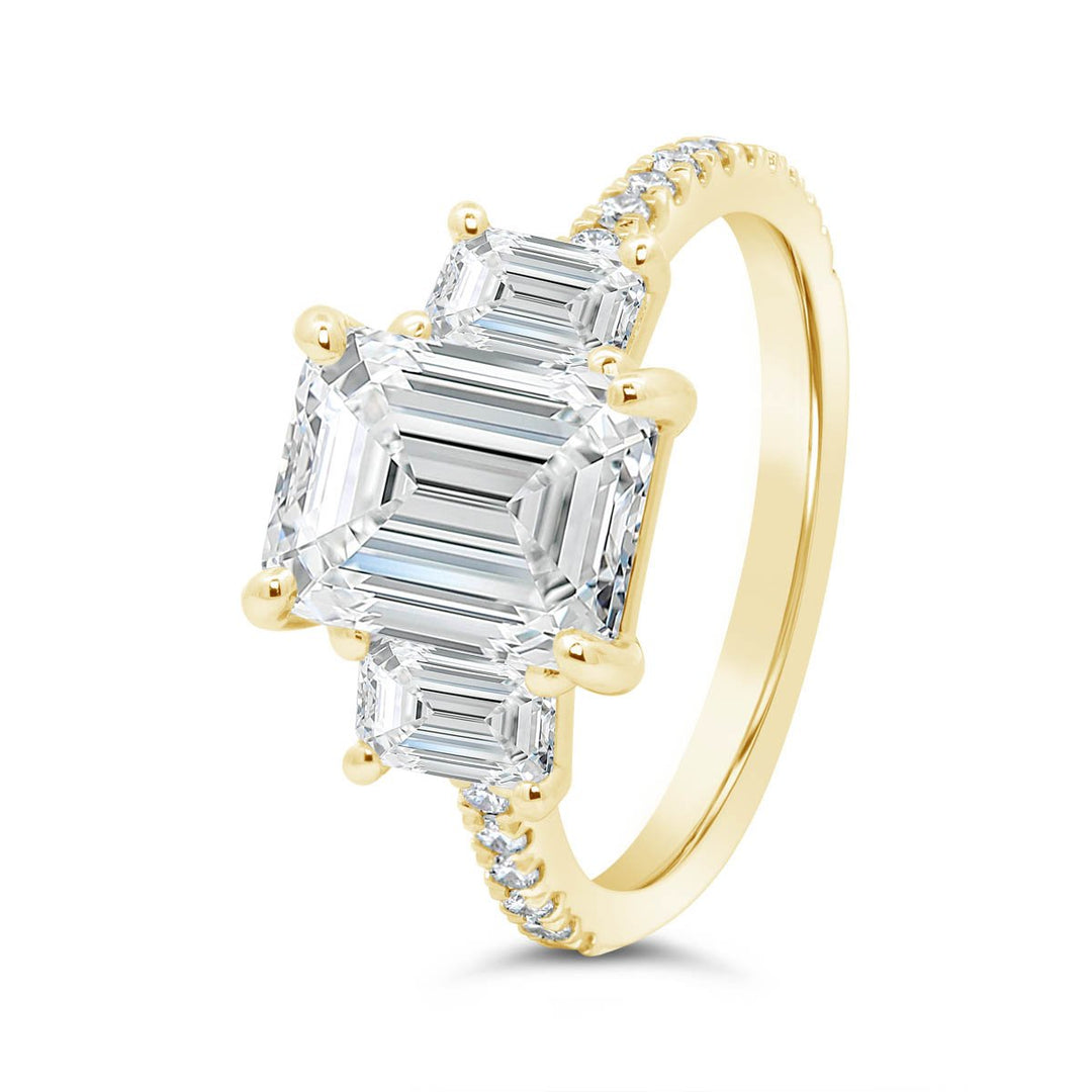 Three Stone Lab Grown Diamond Engagement Ring - EE377 - The Diamond Guys