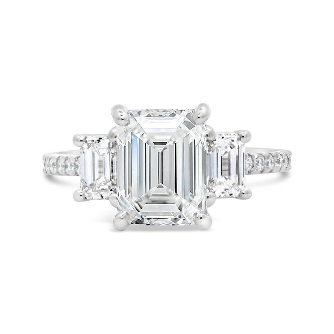 Three Stone Lab Grown Diamond Engagement Ring - EE377 - The Diamond Guys