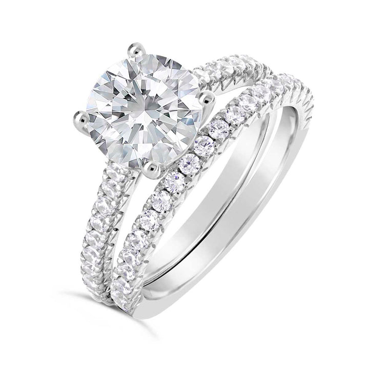 Diamond Engagement Ring Wedding Set - CR4370-S - The Diamond Guys