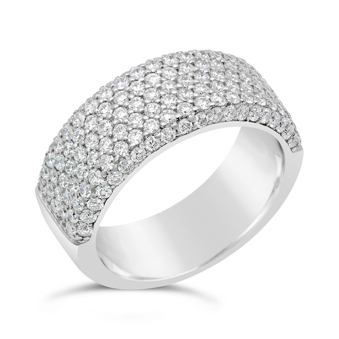 White Gold Diamond Pave Band - MR4356 - The Diamond Guys
