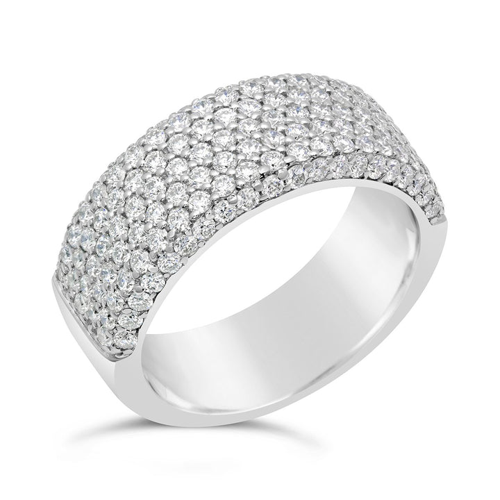 White Gold Diamond Pave Band - MR4356 - The Diamond Guys