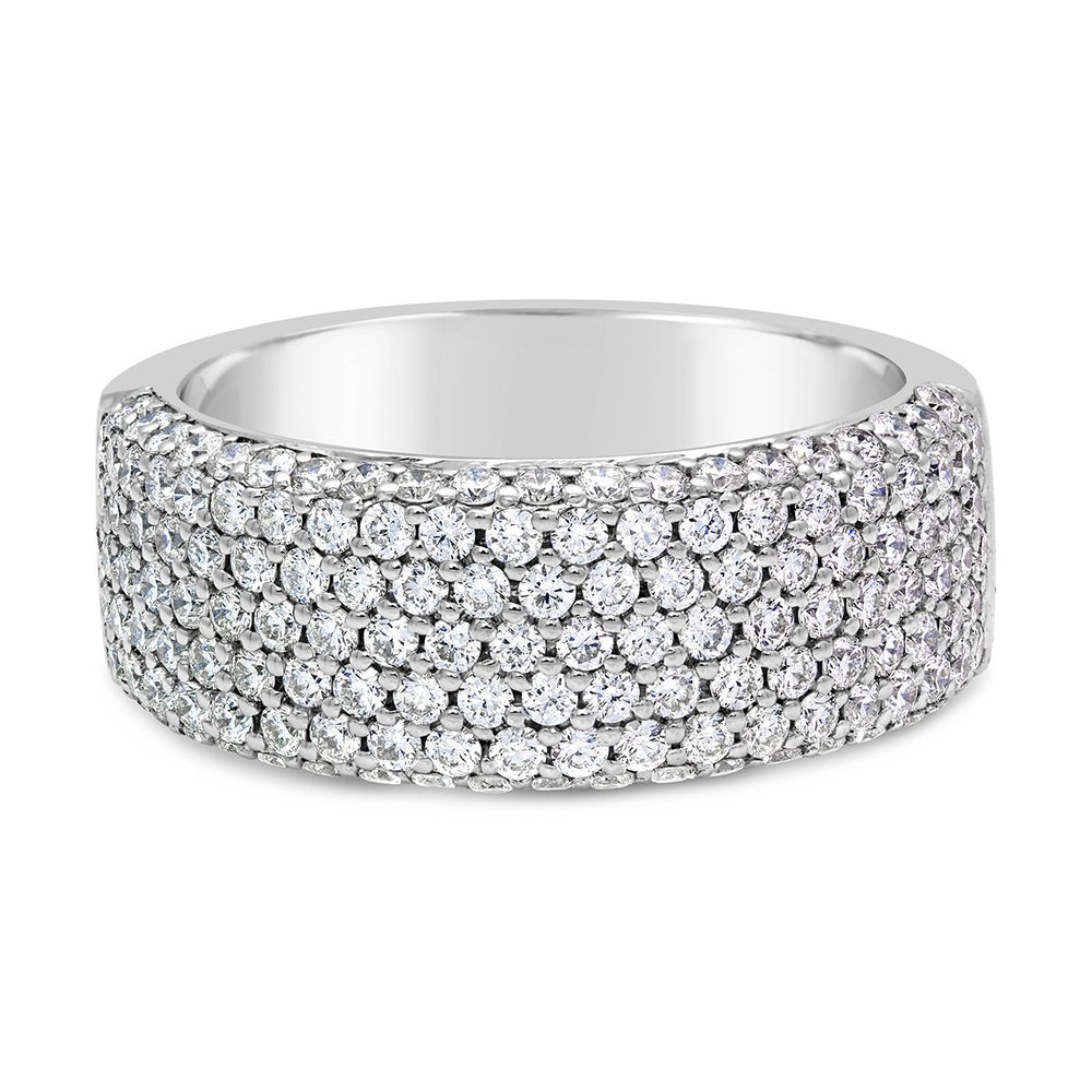 White Gold Diamond Pave Band - MR4356 - The Diamond Guys