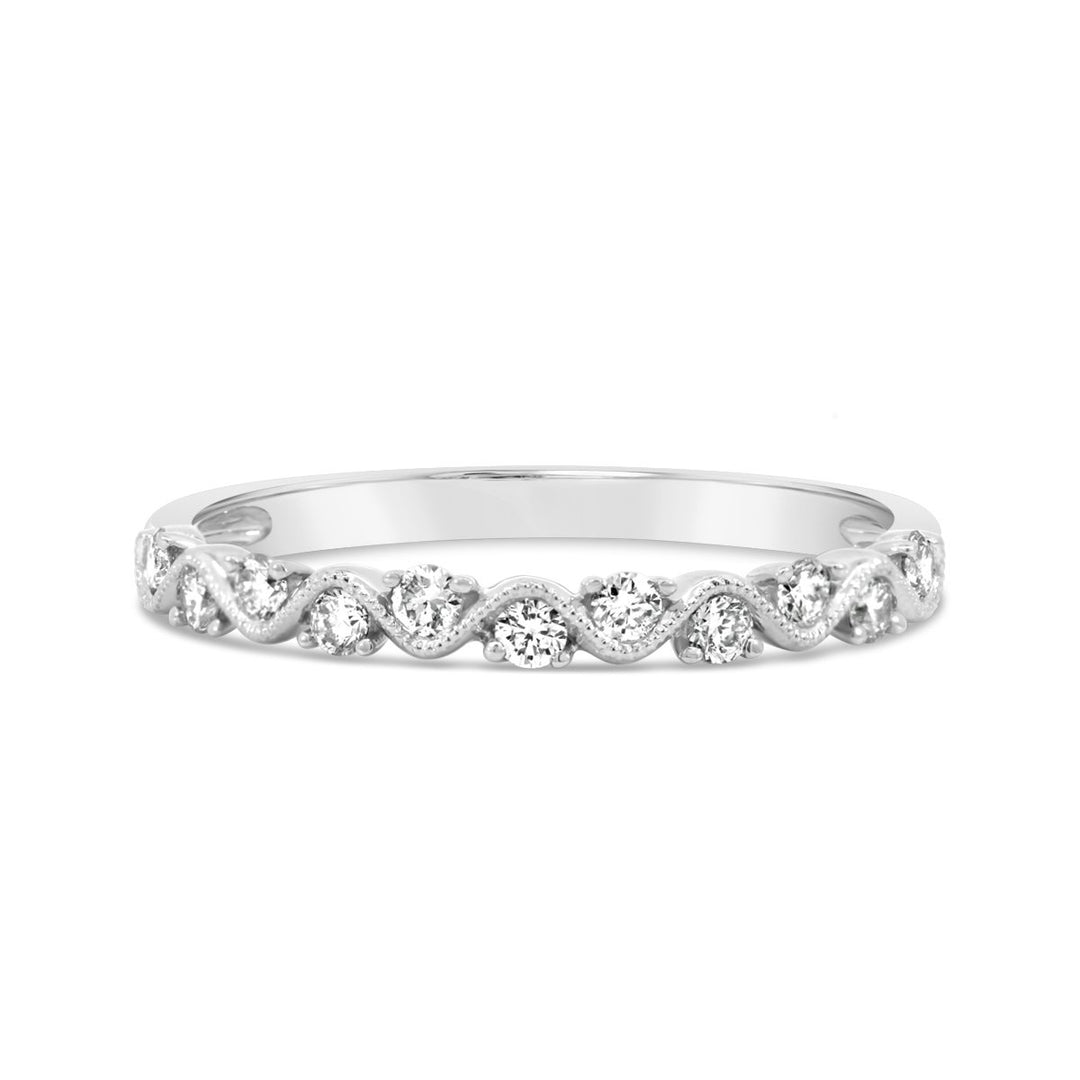 Diamond Wavy Milgrain Diamond Band  - R22610DW