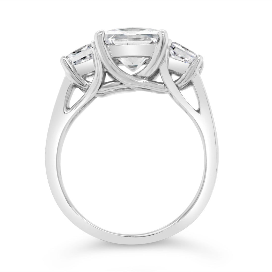 Princess Cut Three Stone Diamond Engagement Ring